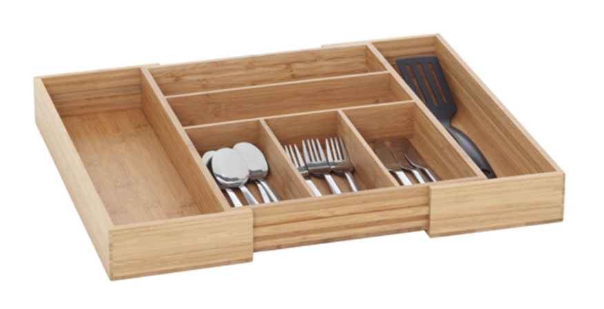 Bamboo Cutlery Organiser